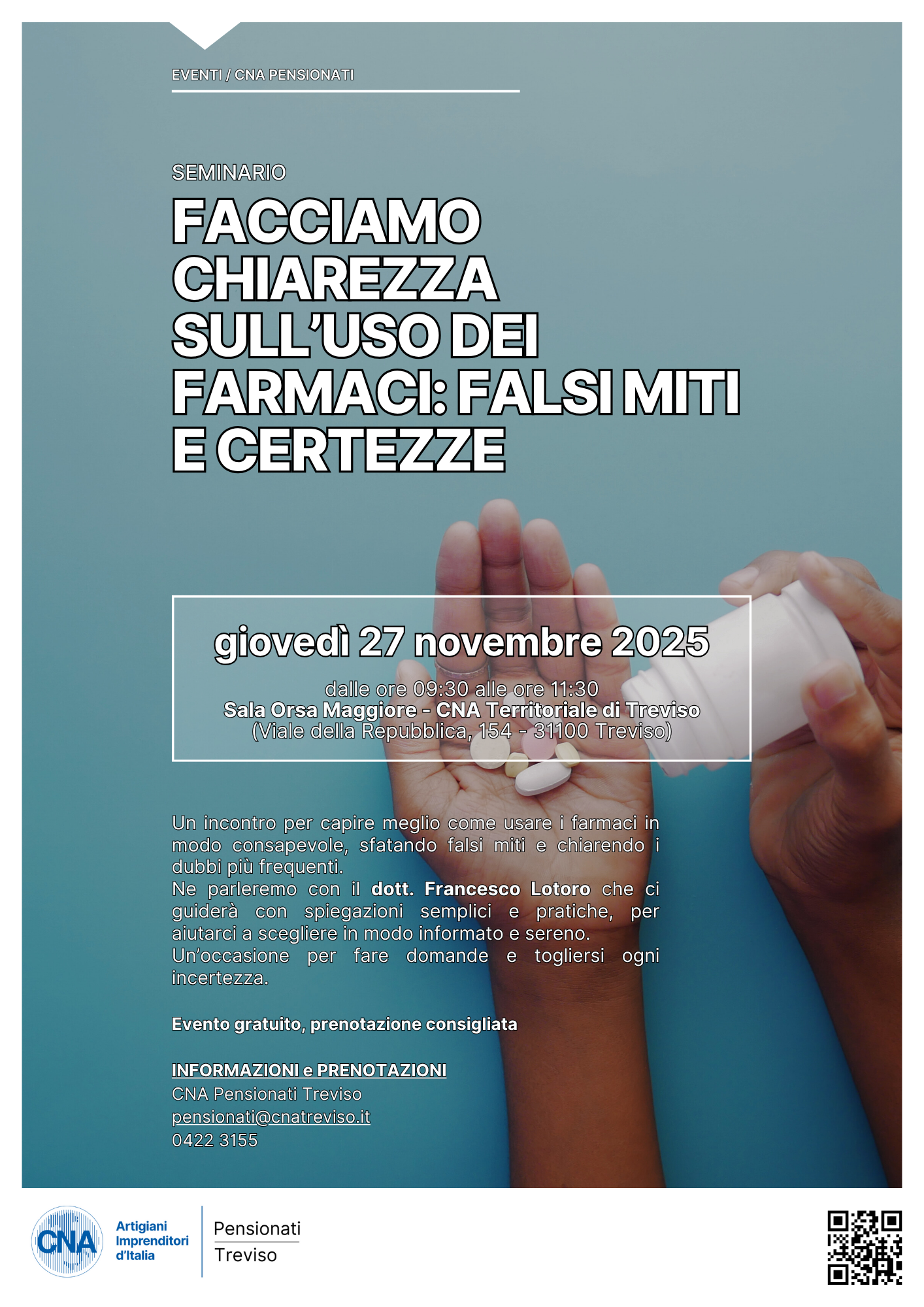 Facciamo chiarezza sull’uso dei farmaci: un incontro per capire, informarsi e scegliere consapevolmente