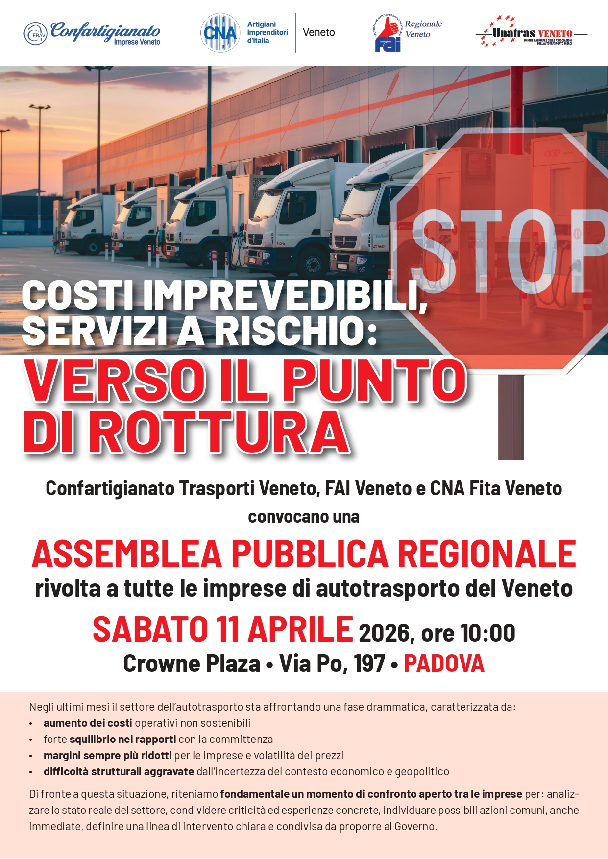 COSTI IMPREVEDIBILI SERVIZI A RISCHIO: AUTOTRASPORTO VERSO IL PUNTO DI ROTTURA